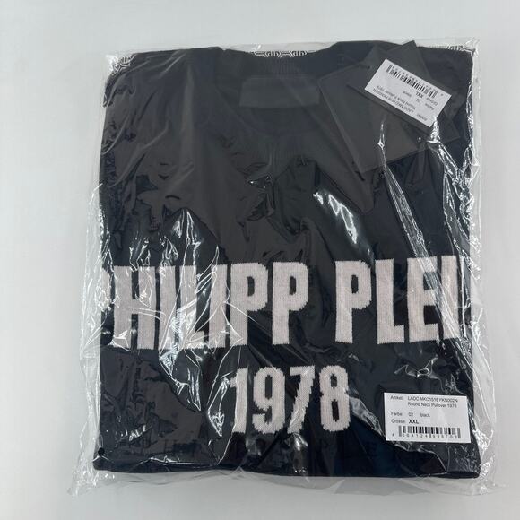 Philipp Plein 1978 Black Round Neck Pullover Sweater  XXL - Picture 4 of 11
